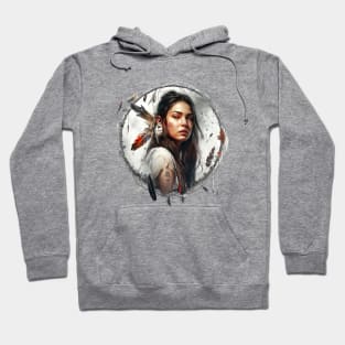 Dreamcatcher Girl, Native American design with dream catcher and feathers Hoodie